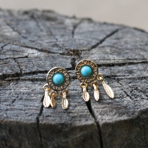 Marble Earrings Studs Victoria Style Delicate - Picture 4 of 7